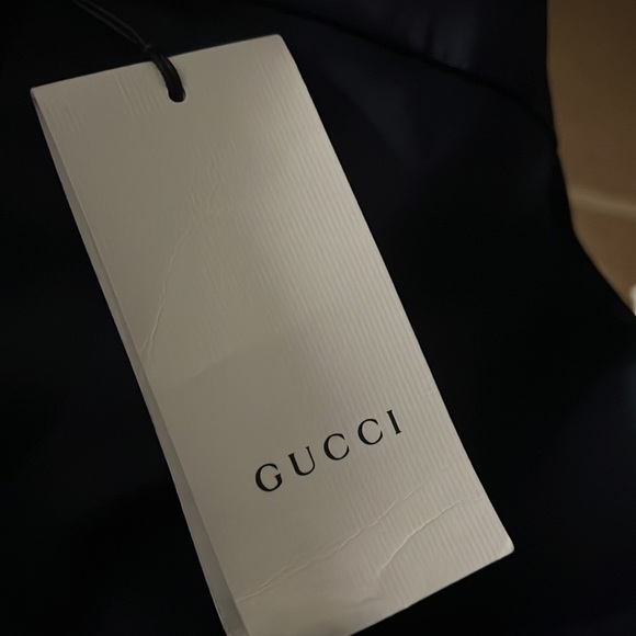 Gucci Heavy Satin Women’s Trousers Navy with Gold Stripe - Picture 13 of 17